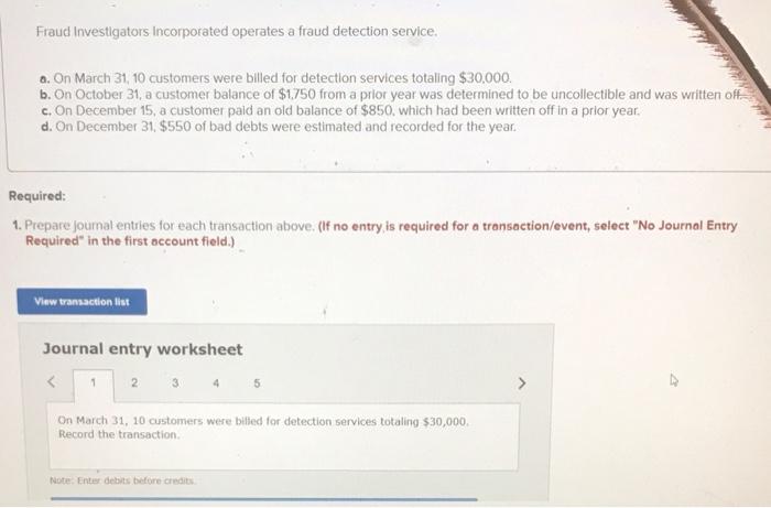 Solved Fraud Investigators Incorporated operates a fraud | Chegg.com