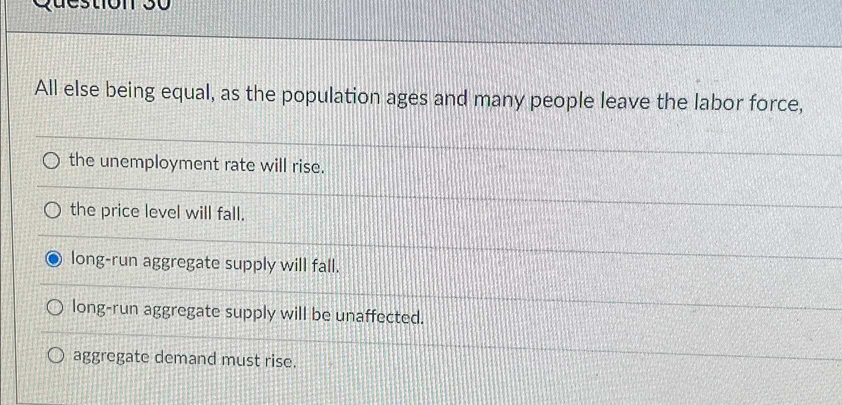 Solved All else being equal, as the population ages and many | Chegg.com