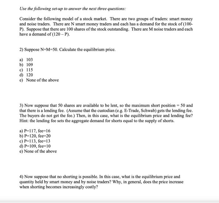 Solved Use the following set-up to answer the next three | Chegg.com