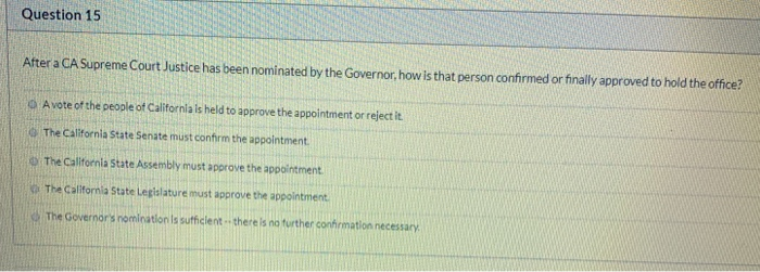 all appointments to the supreme court must be approved by