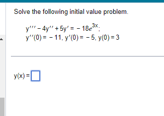 Solved Solve the following initial value | Chegg.com