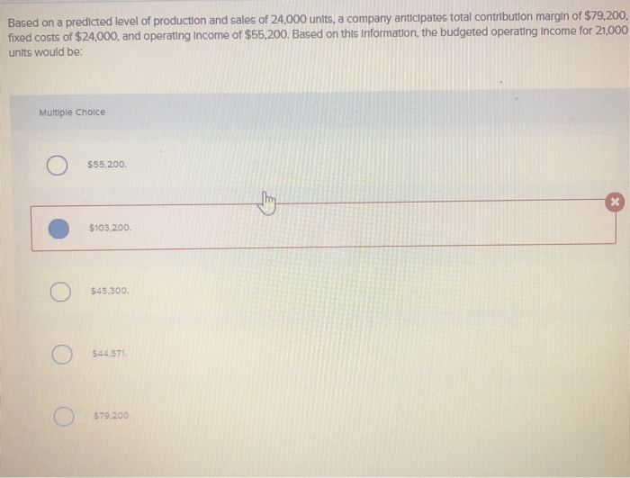 Solved Based on a predicted level of production and sales of | Chegg.com