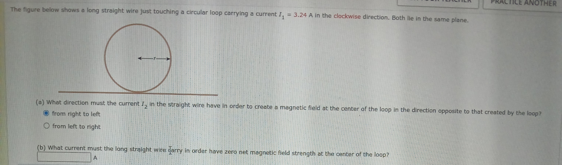 Solved The figure below shows a long straight wire just | Chegg.com
