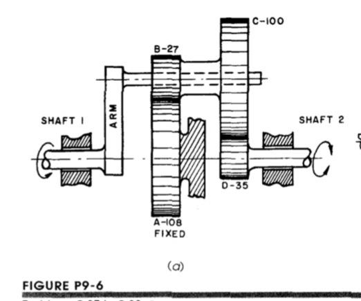 Solved Figure P9-6a shows a compound epicyclic train. The | Chegg.com