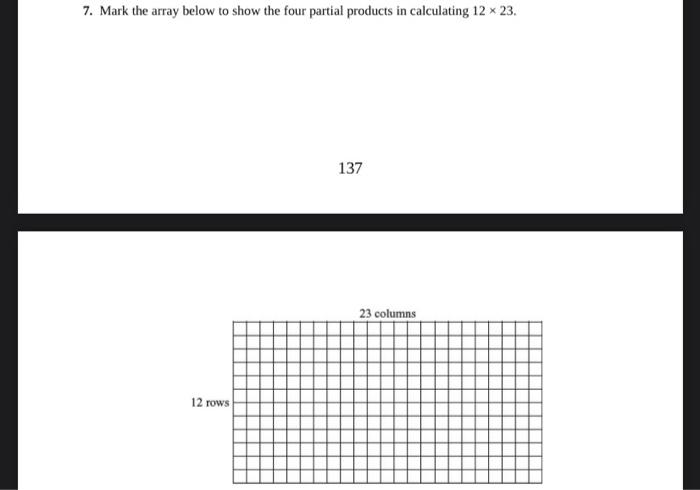 Solved 7. Mark the array below to show the four partial | Chegg.com