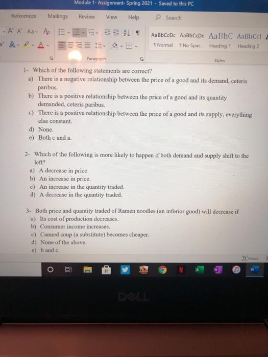 Solved Module 1- Assignment- Spring 2021 - Saved to this PC | Chegg.com
