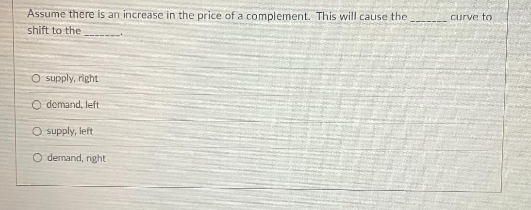 Solved Assume there is an increase in the price of a | Chegg.com