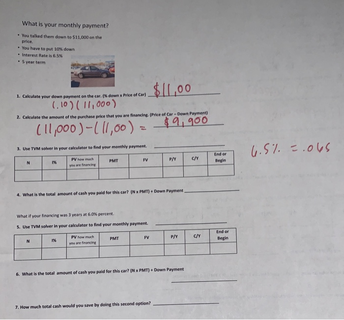 how much is 10 down payment