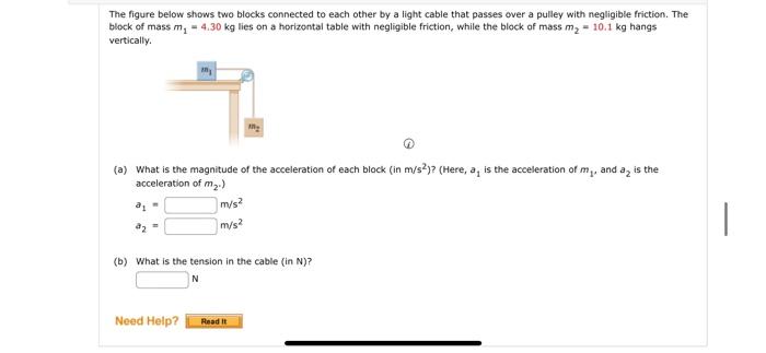 Solved The figure below shows two blocks connected to each | Chegg.com