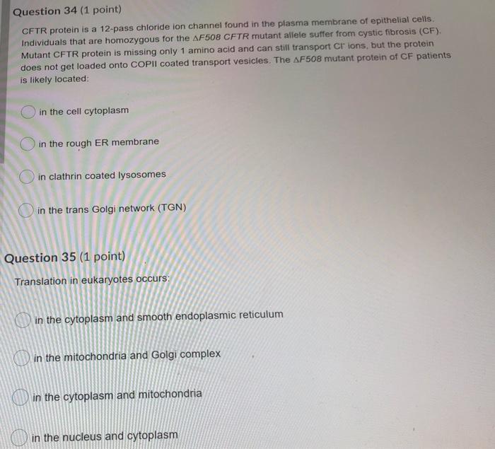 Solved Question 30 (1 point) What is a common feature of | Chegg.com