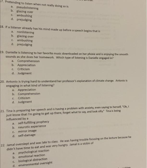 Solved 7. Pretending to listen when not really doing so is | Chegg.com