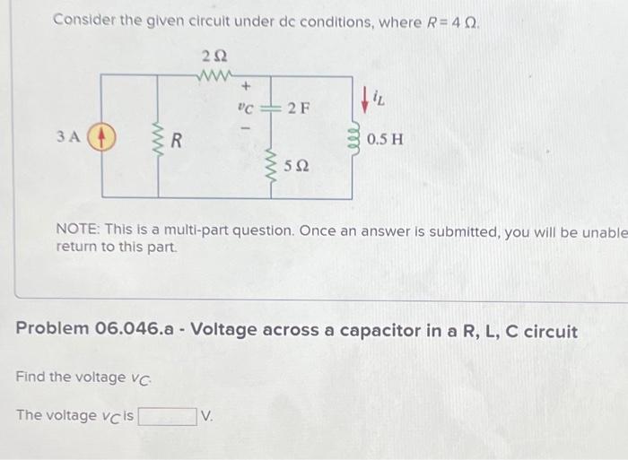 Solved Consider The Given Circuit Under Dc Conditions Where