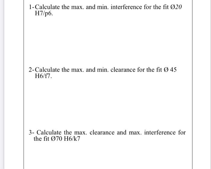Solved 1- Calculate the max. and min. interference for the | Chegg.com
