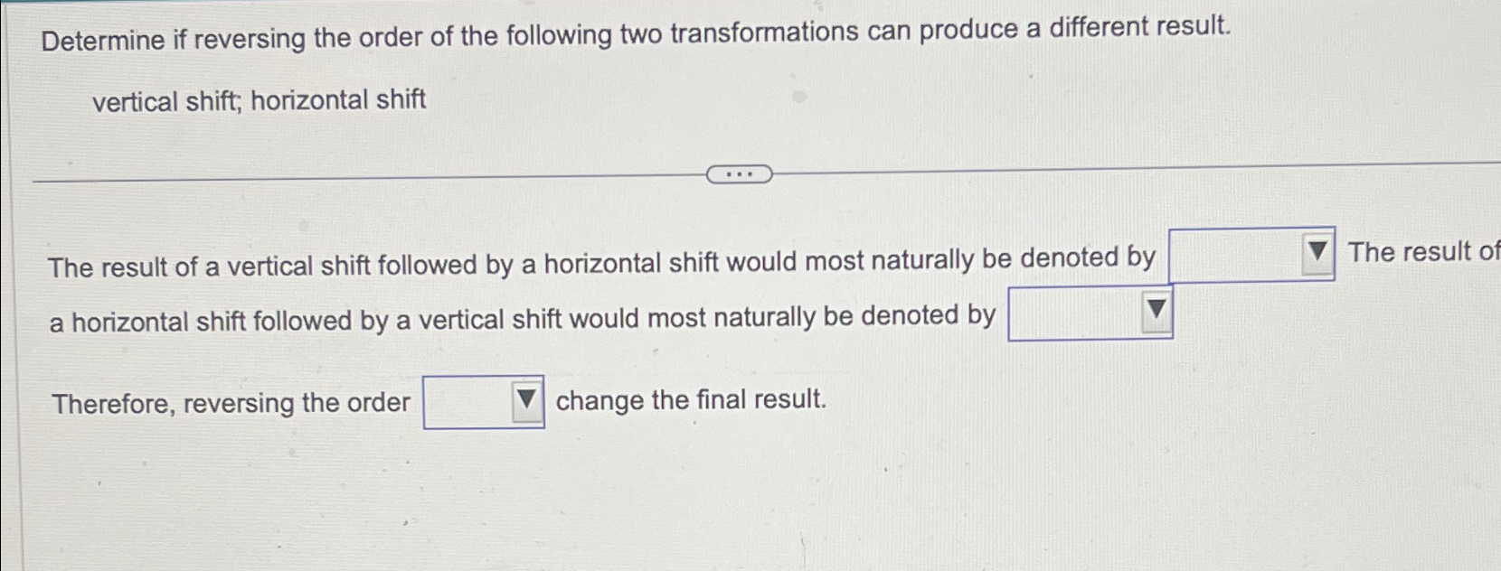 Solved Determine if reversing the order of the following two | Chegg.com