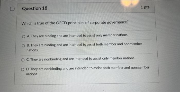 Solved Which is true of the OECD principles of corporate | Chegg.com