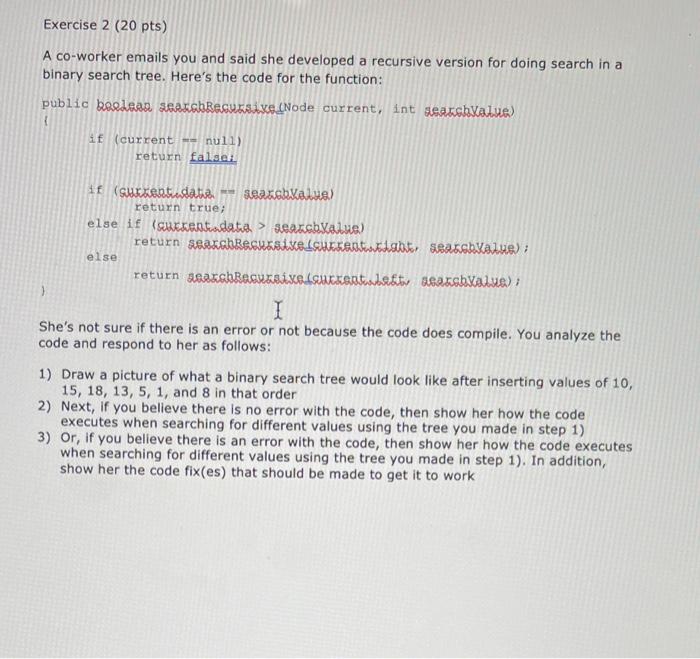 Solved Exercise 2 (20 pts) A co-worker emails you and said | Chegg.com
