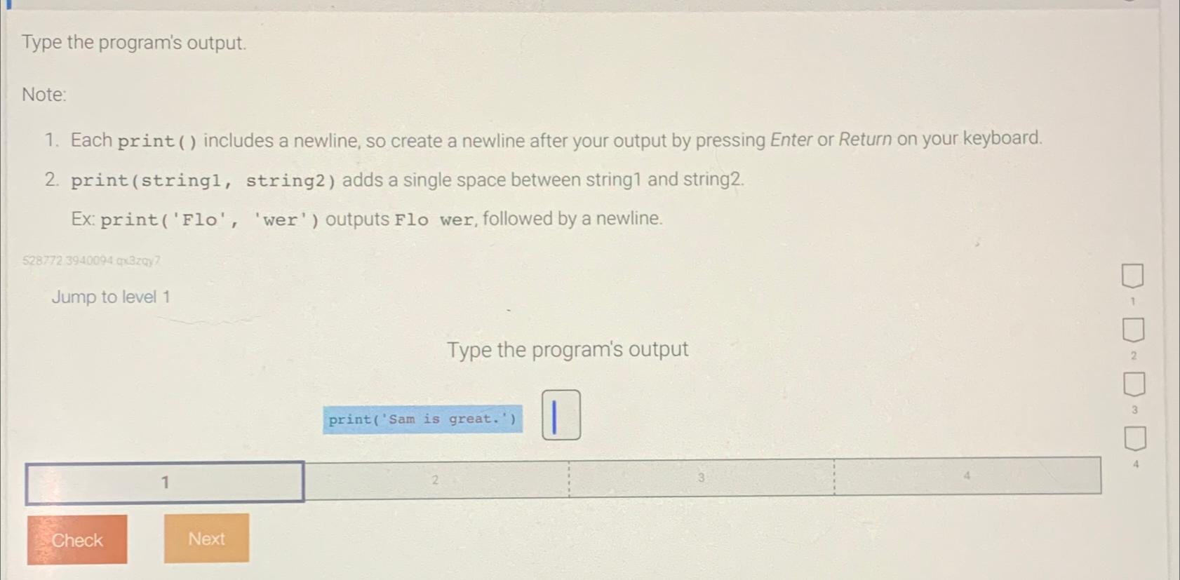 Solved Type the program's output.Note:Each print ( ) | Chegg.com
