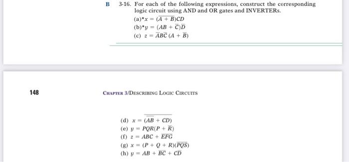 Solved B 3-16. For Each Of The Following Expressions, | Chegg.com