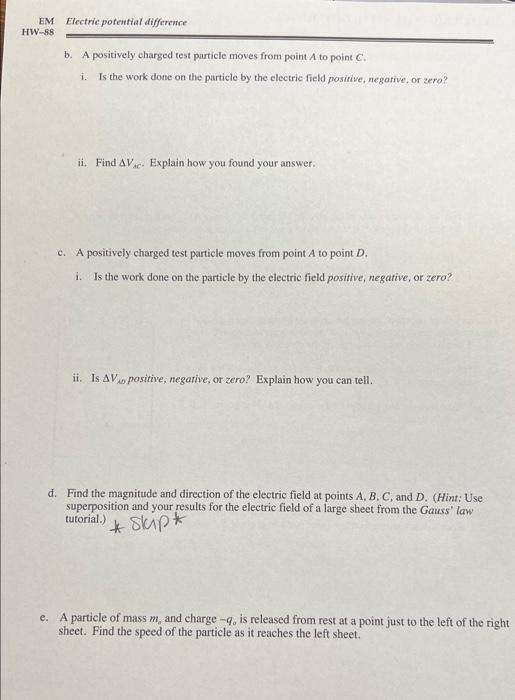 Solved B. A Positively Charged Test Particle Moves From | Chegg.com