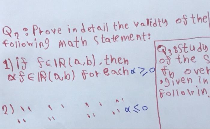 Solved Q2: Prove indetail the validty of the following math | Chegg.com
