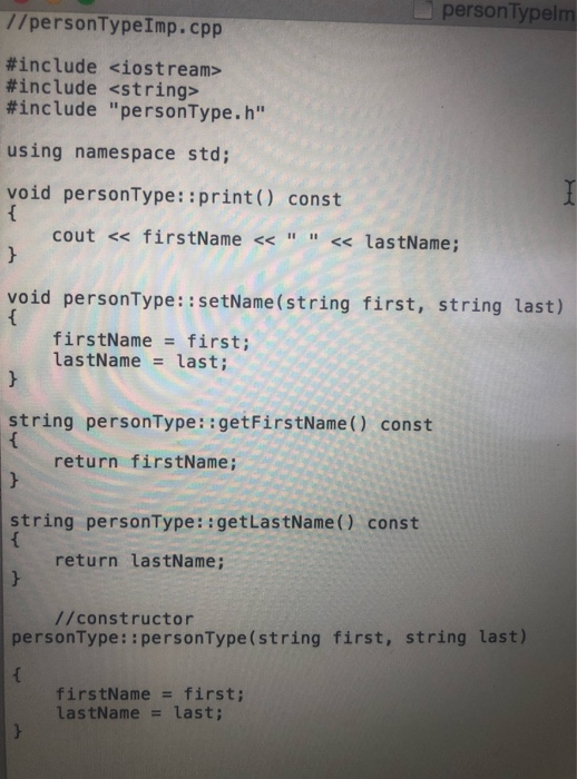 Solved Chapter 10 Lab Using Person Type as an example, | Chegg.com