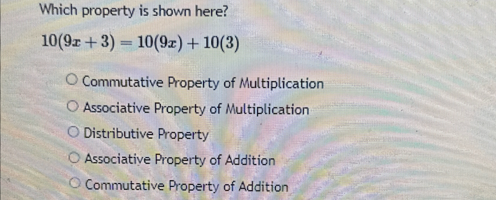 Solved Which property is shown