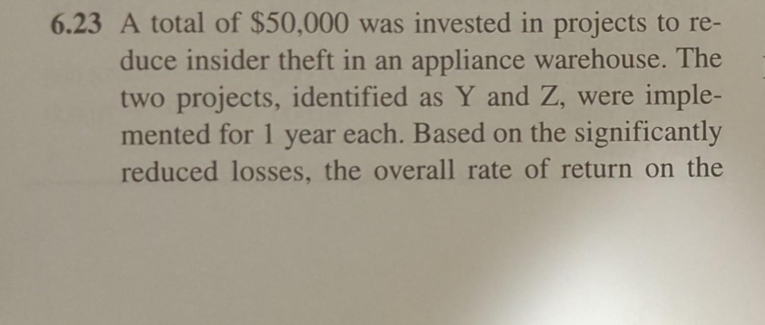 Solved 6 23 A Total Of 50 000 Was Invested In Projects To Chegg Solved 6 23 A Total Of 50 000 Was Invested In Projects To Chegg