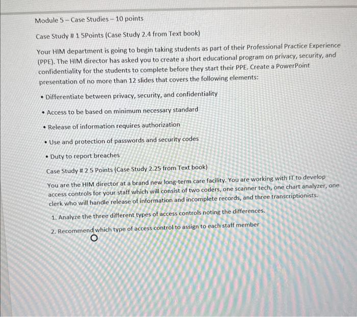 Solved Case Study \# 15 Points (Case Study 2.4 from Text | Chegg.com