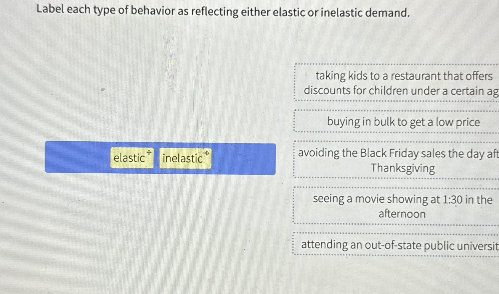 Solved Label each type of behavior as reflecting either | Chegg.com