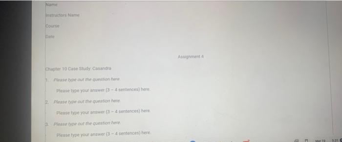 For Assignment 4. you are to read and answer each | Chegg.com