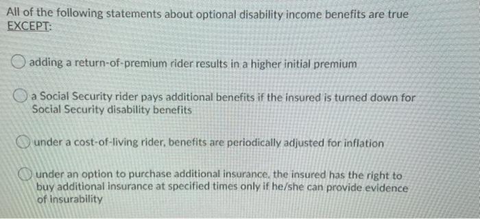 Solved All Of The Following Statements About Optional Dis Chegg Com