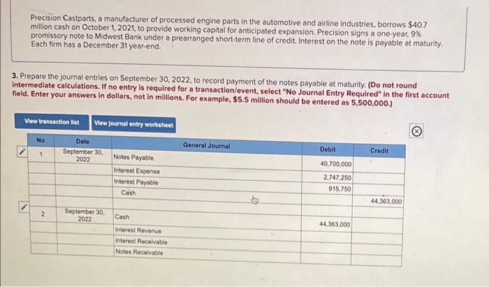 Solved 3. Prepare the journal entries on September 30, 2022, | Chegg.com