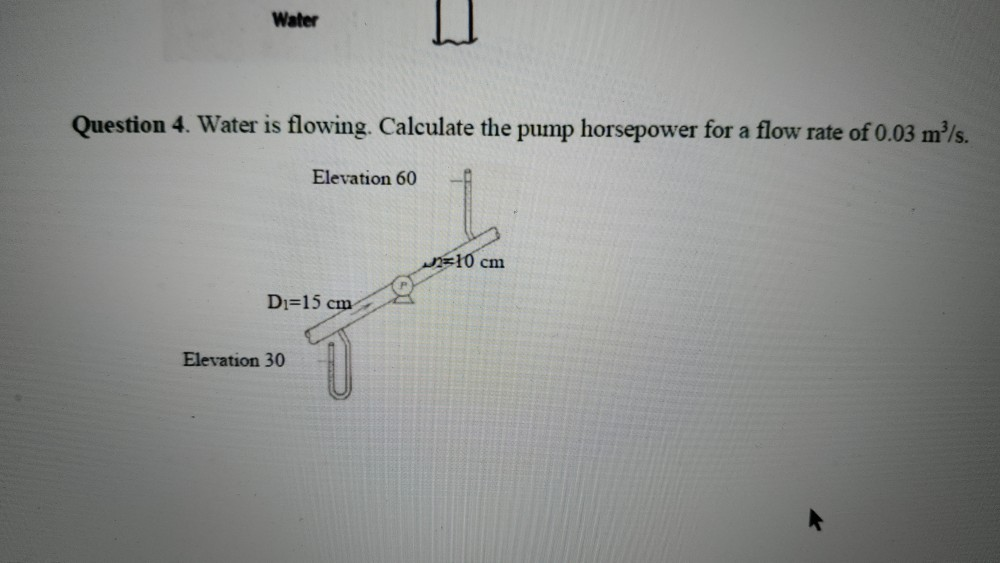 Solved Water Question 4. Water is flowing. Calculate the | Chegg.com