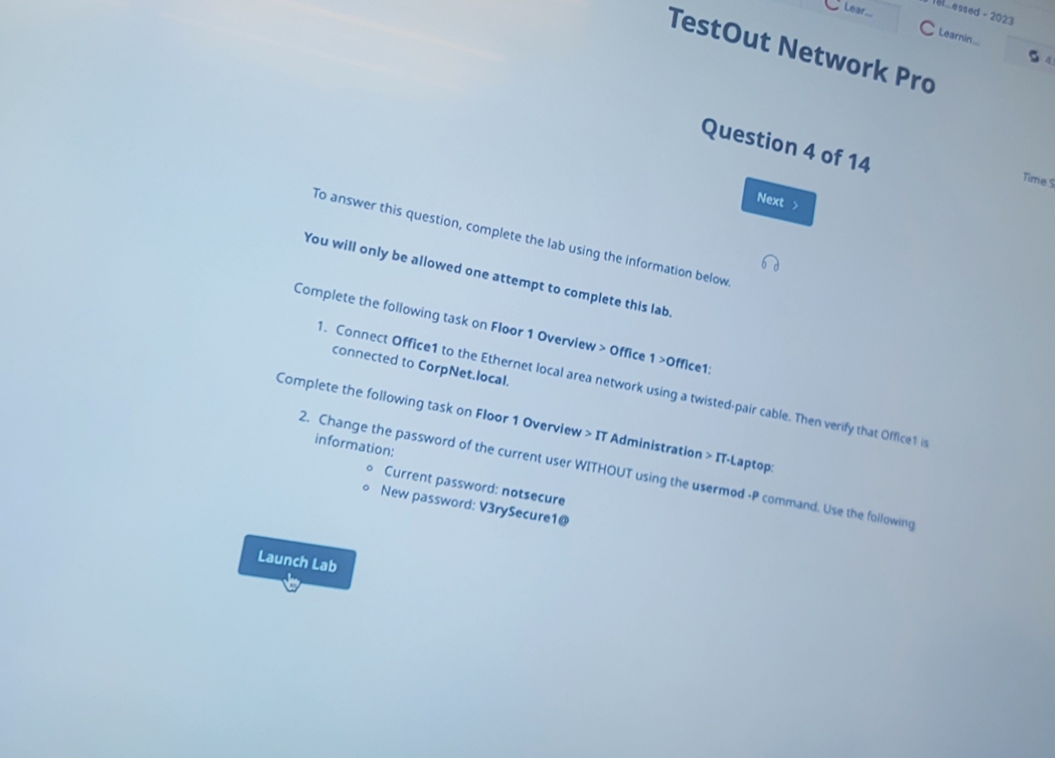 Solved Testout Network ProQuestion 4 ﻿of 14To answer this