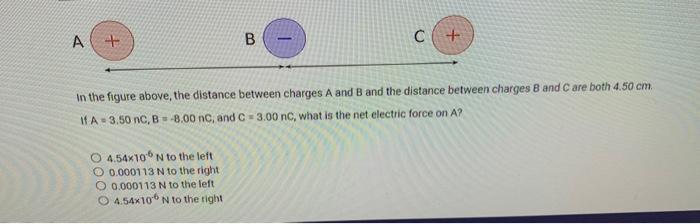 Solved In the figure above, the distance between charges A | Chegg.com