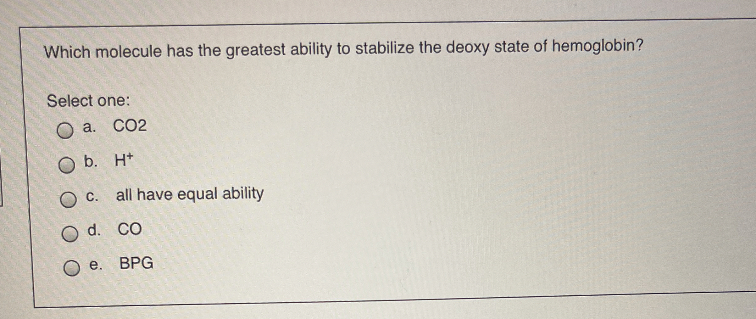 Solved Which molecule has the greatest ability to stabilize