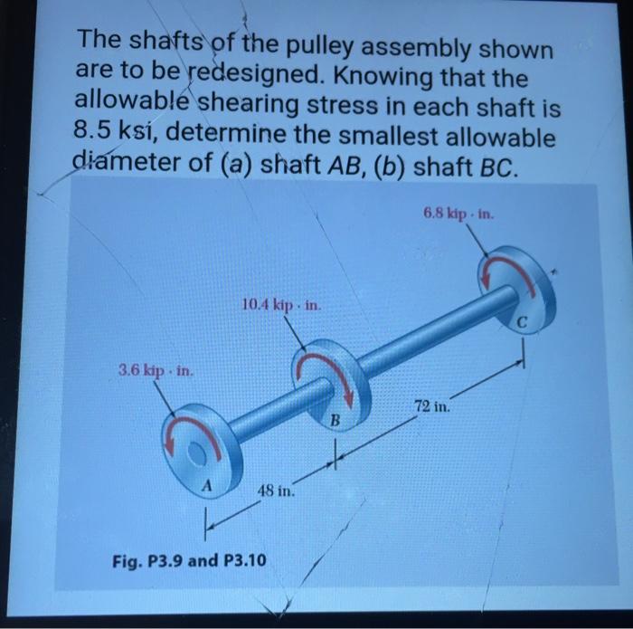 Solved The shafts of the pulley assembly shown are to be