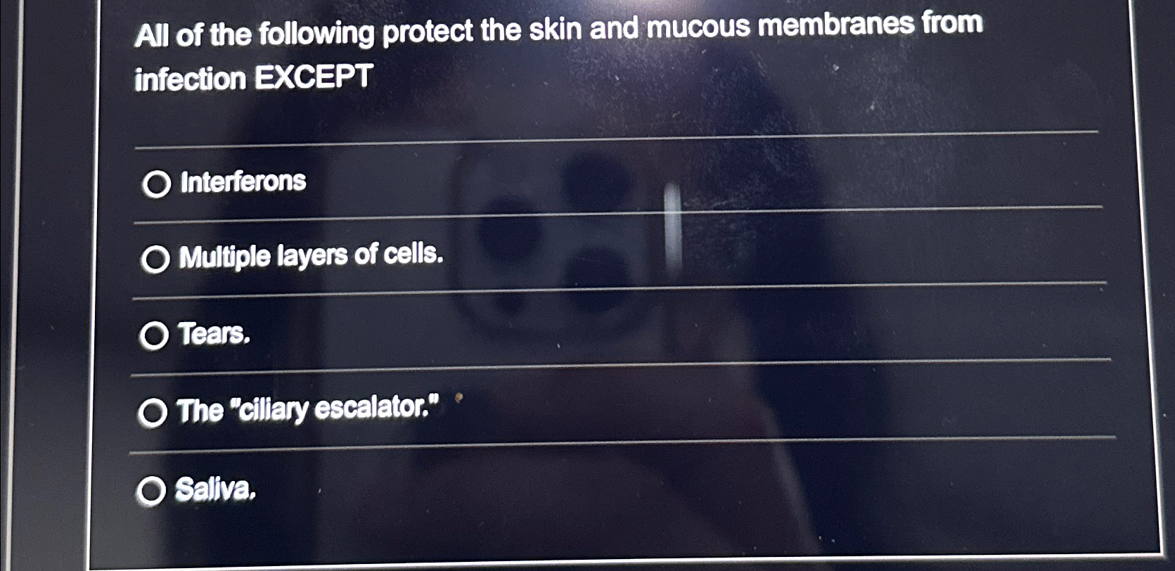 Solved All of the following protect the skin and mucous | Chegg.com