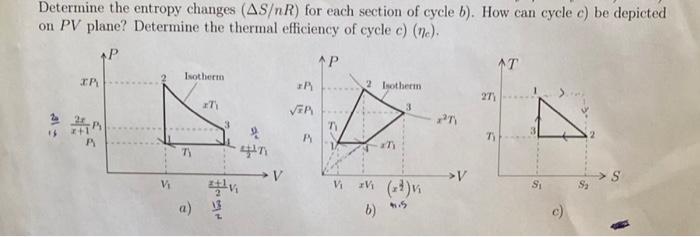 Solved Determine the entropy changes (ΔS/nR) for each | Chegg.com