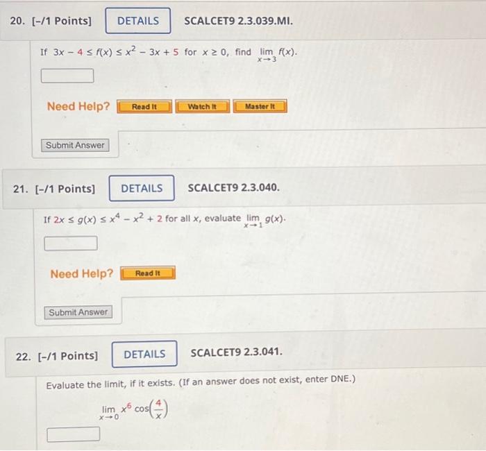 Solved If 3x−4≤fx≤x2−3x5 For X≥0 Find Limx→3fx −1 