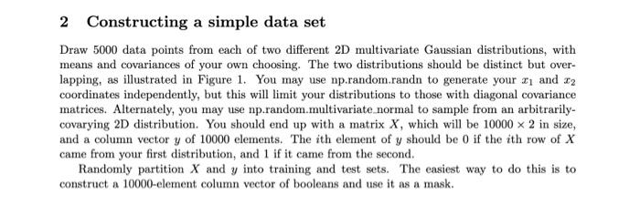 Solved 2 Constructing a simple data set Draw 5000 data | Chegg.com