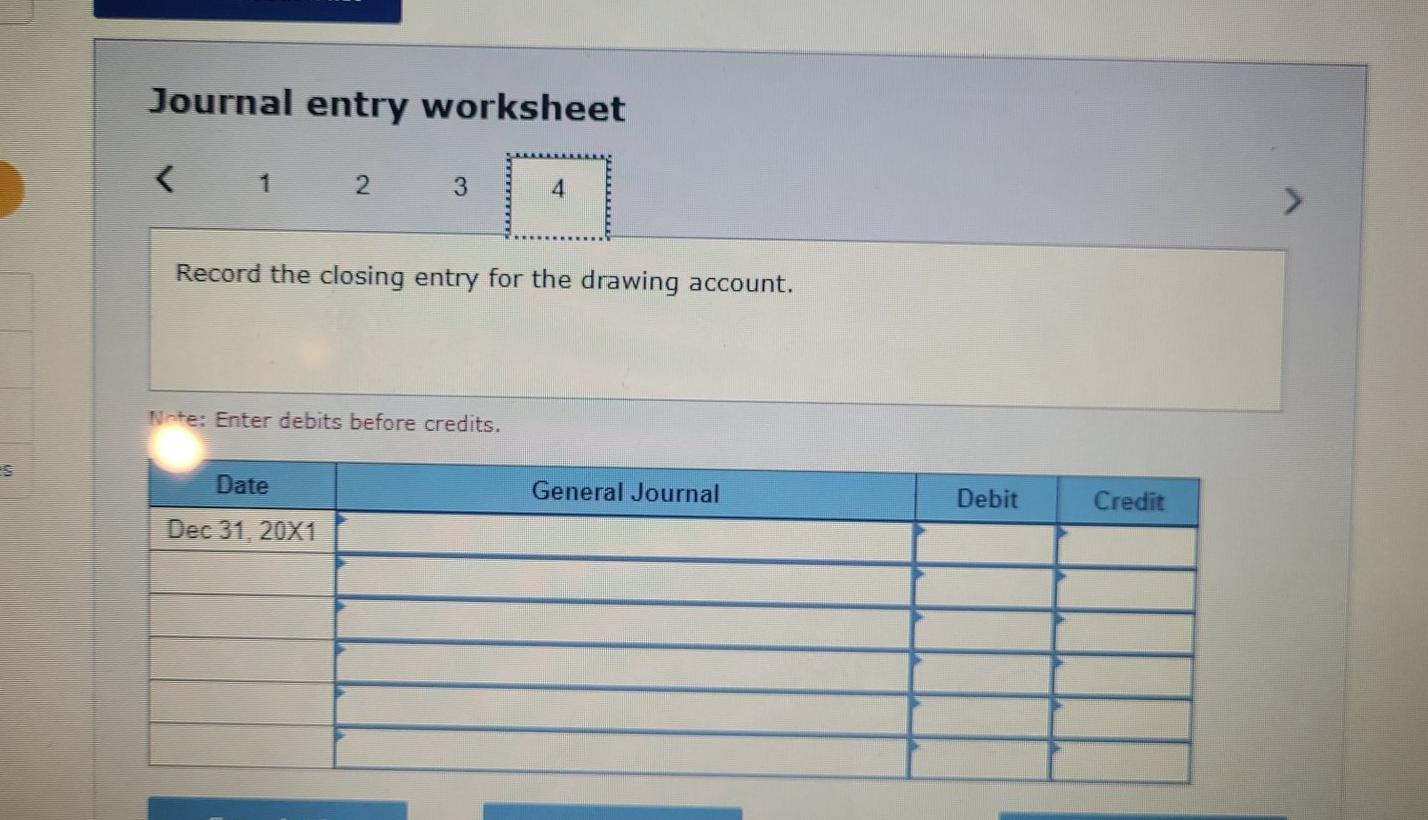 Solved What Is The Journal Entry Worksheet The Closing | Chegg.com