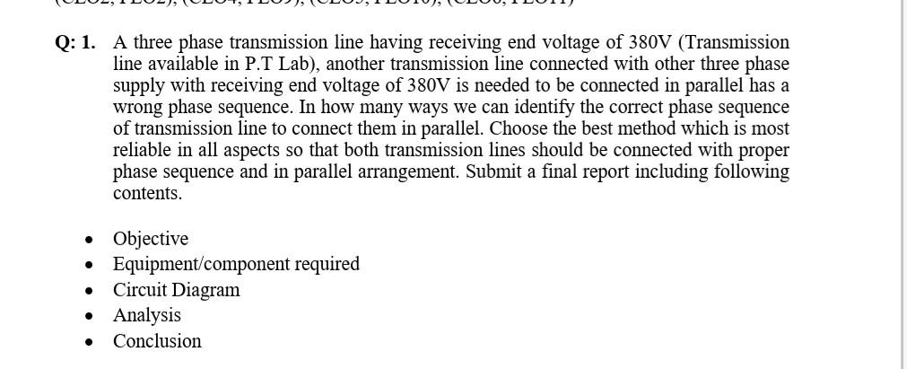 Solved Q: 1. A Three Phase Transmission Line Having | Chegg.com