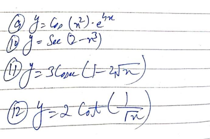 Solved A Y Cos X2 ⋅e4x 11 Y Sec 2−r3 Ii