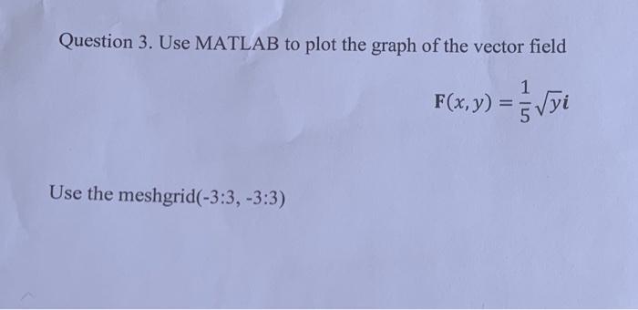 Solved Question 3. Use MATLAB to plot the graph of the | Chegg.com