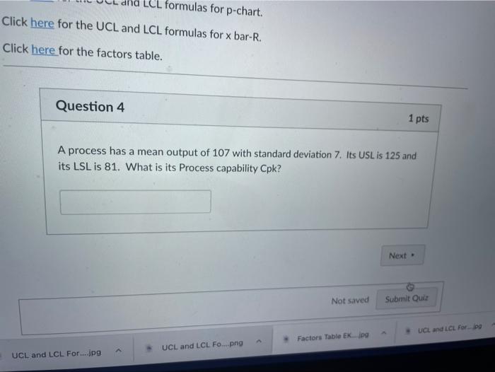 Solved CL formulas for p-chart. Click here for the UCL and | Chegg.com