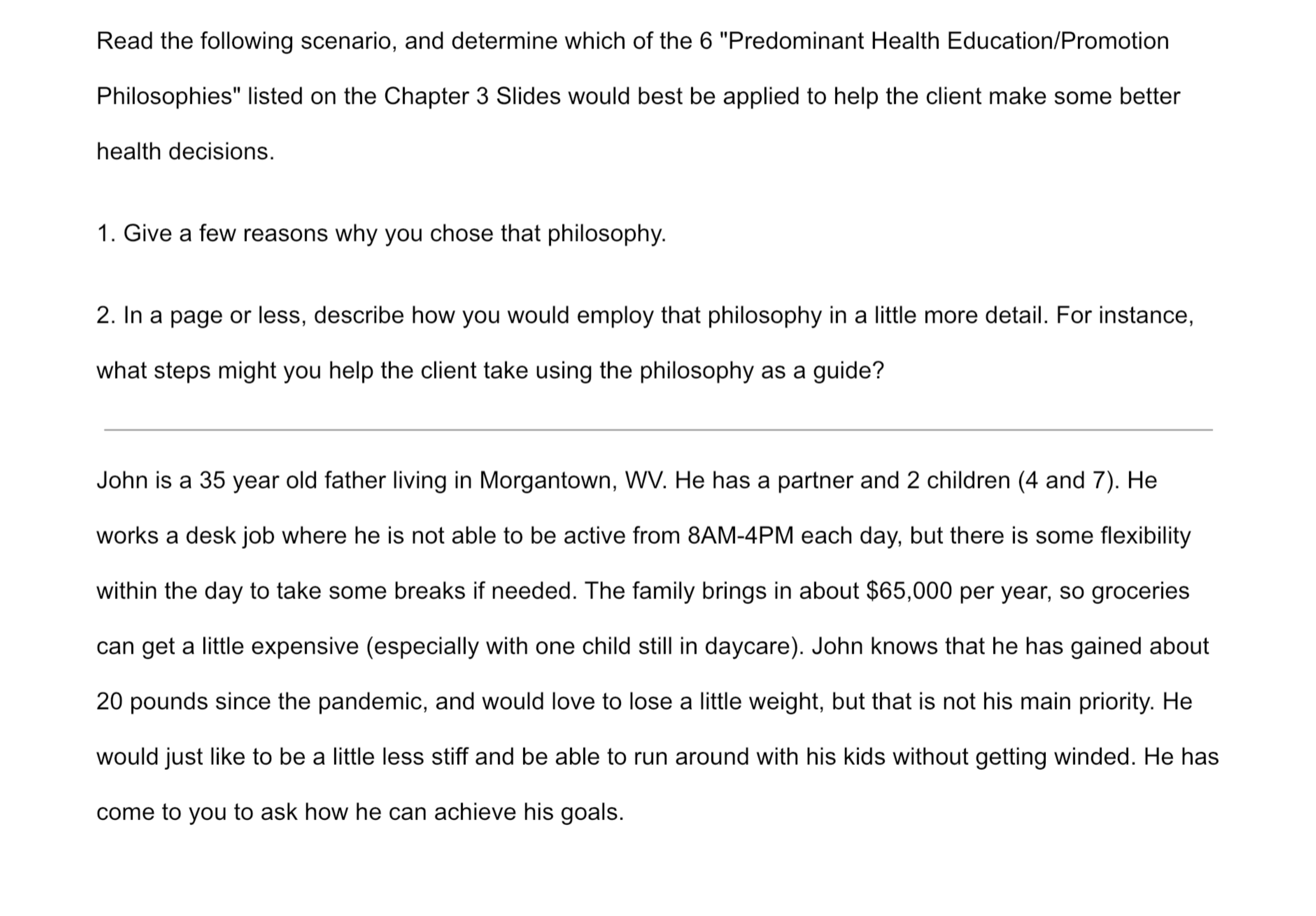 Solved Predominant Health Education/Promotion | Chegg.com