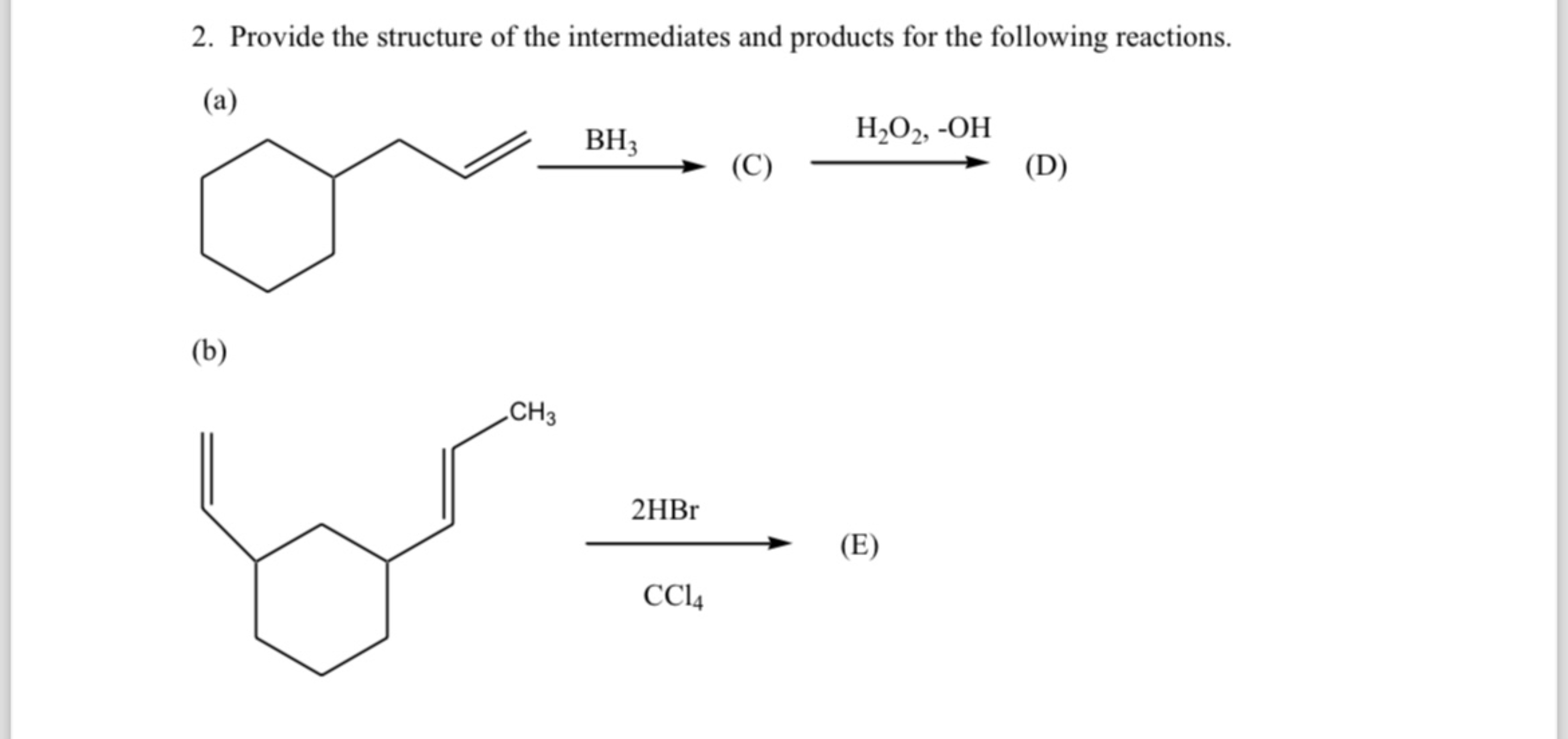 Solved Provide the structure of the intermediates and | Chegg.com