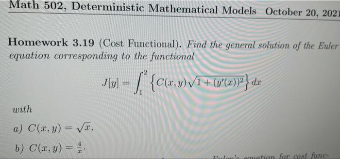Solved Math 502, Deterministic Mathematical Models October | Chegg.com