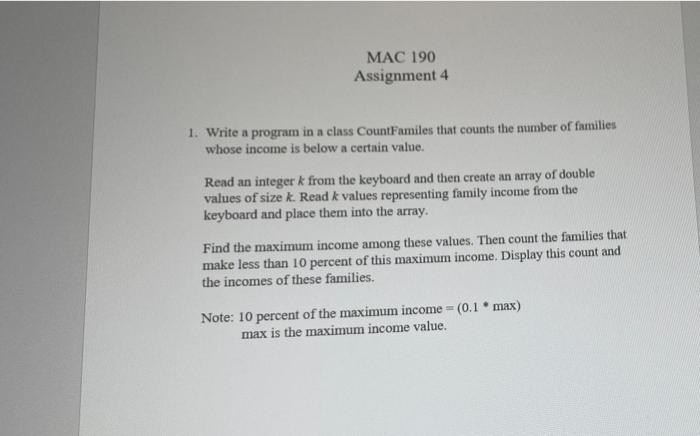 Solved MAC 190 Assignment 4 1. Write a program in a class | Chegg.com